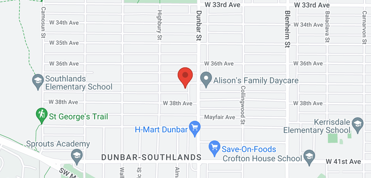 map of 3642 W 37TH AVENUE